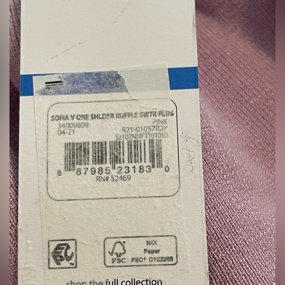 🔥💜NWT Sofia Vergara 2X one shoulder lavender sweater. Super soft & stretchy! - Picture 5 of 6